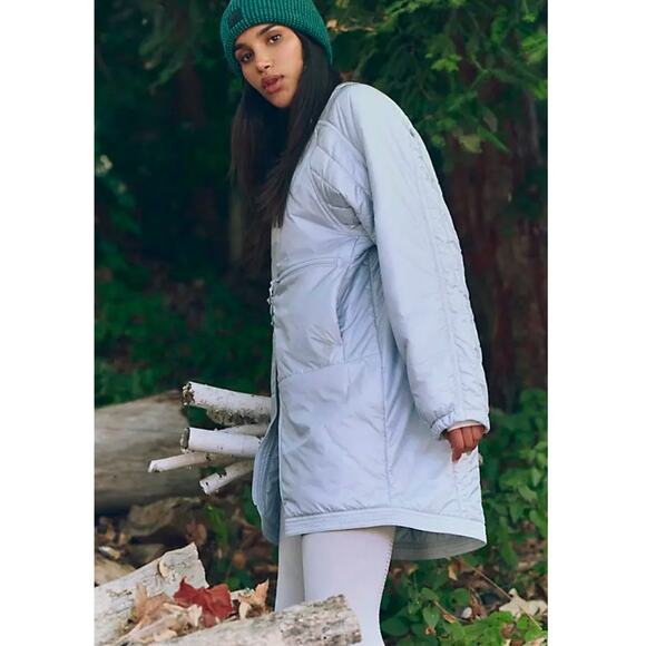 Free People NWT Light As A Feather Packable Tunic Liner Ice Grey Size M - Picture 13 of 13
